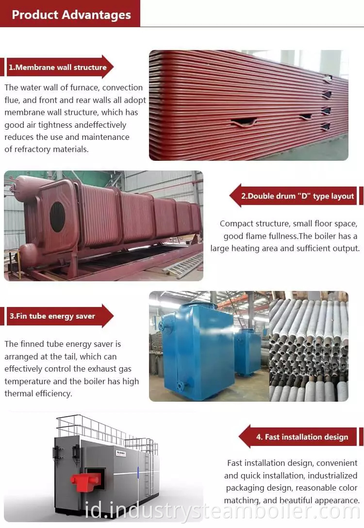 Large capacity oil fuel steam boiler for industrial